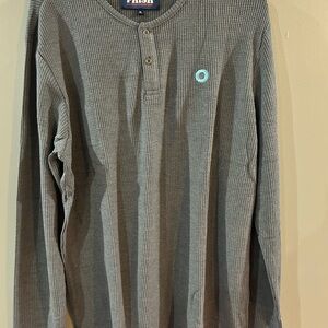Men's Long Sleeve Waffle Knit Shirt - Gray Phish donut